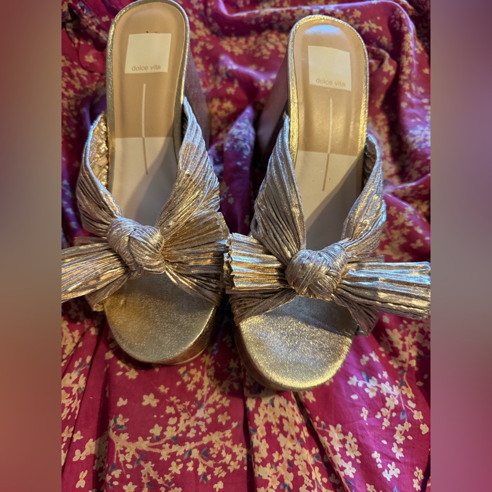 Dolce Vita Gold Heels with Wing Design